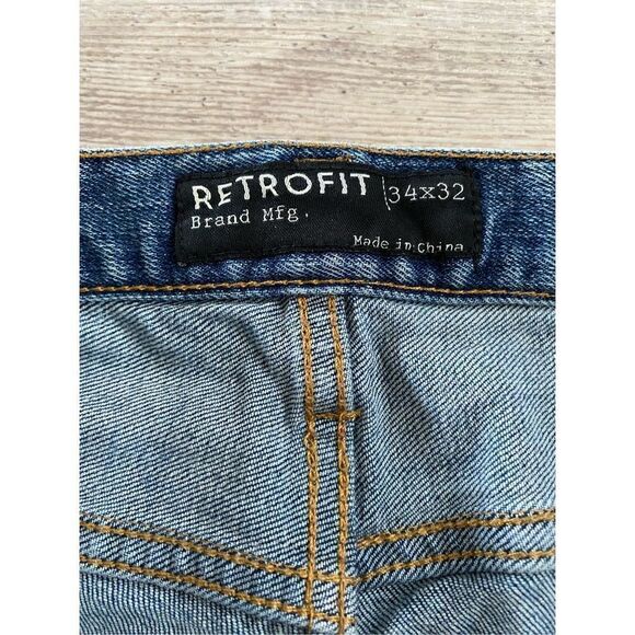 Retrofit Jeans Distressed Slim Fit Jeans Mens Size 34x32 - Picture 6 of 9